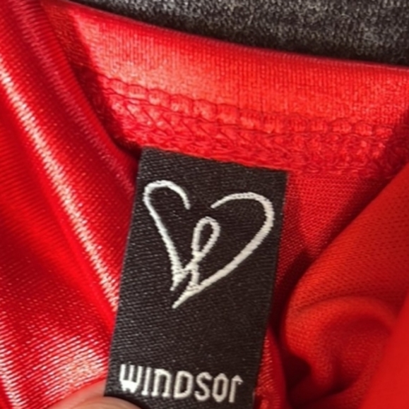 Windsor- Lola High Slit Satin Dress (Lipstick Red)-Small - Picture 7 of 10